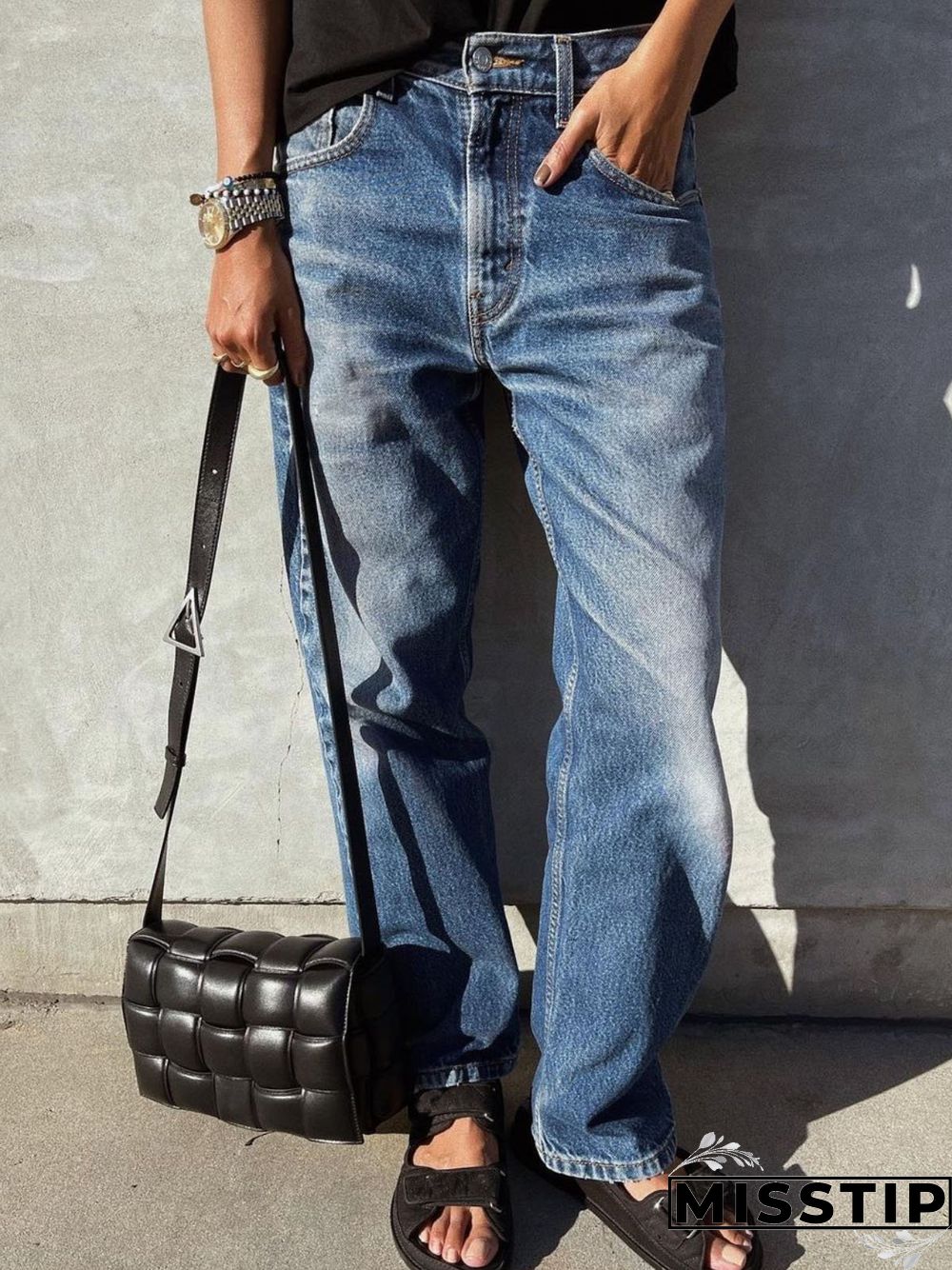 Casual Pockets Denim Jeans