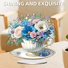 Flowers DIY Acrylic Desktop Diamond Art Kit Single-Sided for Home Decor