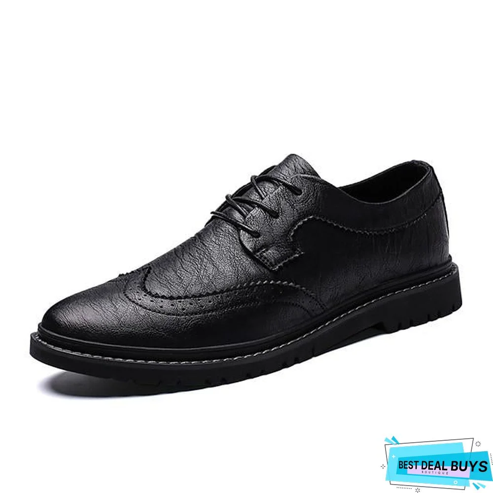 Men's Summer / Fall Business / Vintage / British Daily Office & Career Oxfords Nappa Leather Breathable Non-Slipping Wear Proof Black / Khaki / Gray