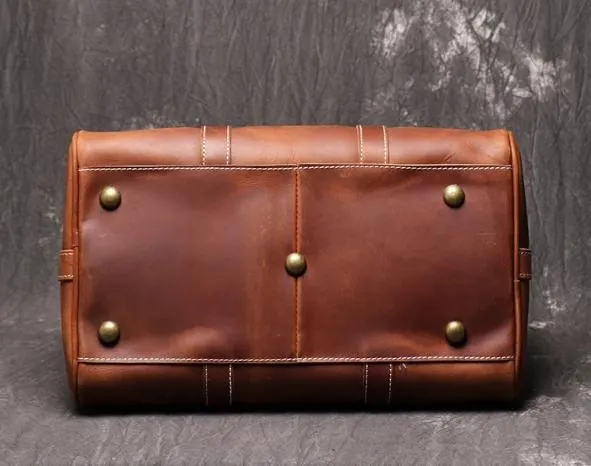 Fashion genuine leather casual crazy horse leather travel bags for weekender