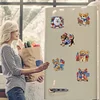 (US Only)6pcs 2D Flat Acrylic Independence Day Dog DIY Diamond Painting Fridge Magnets