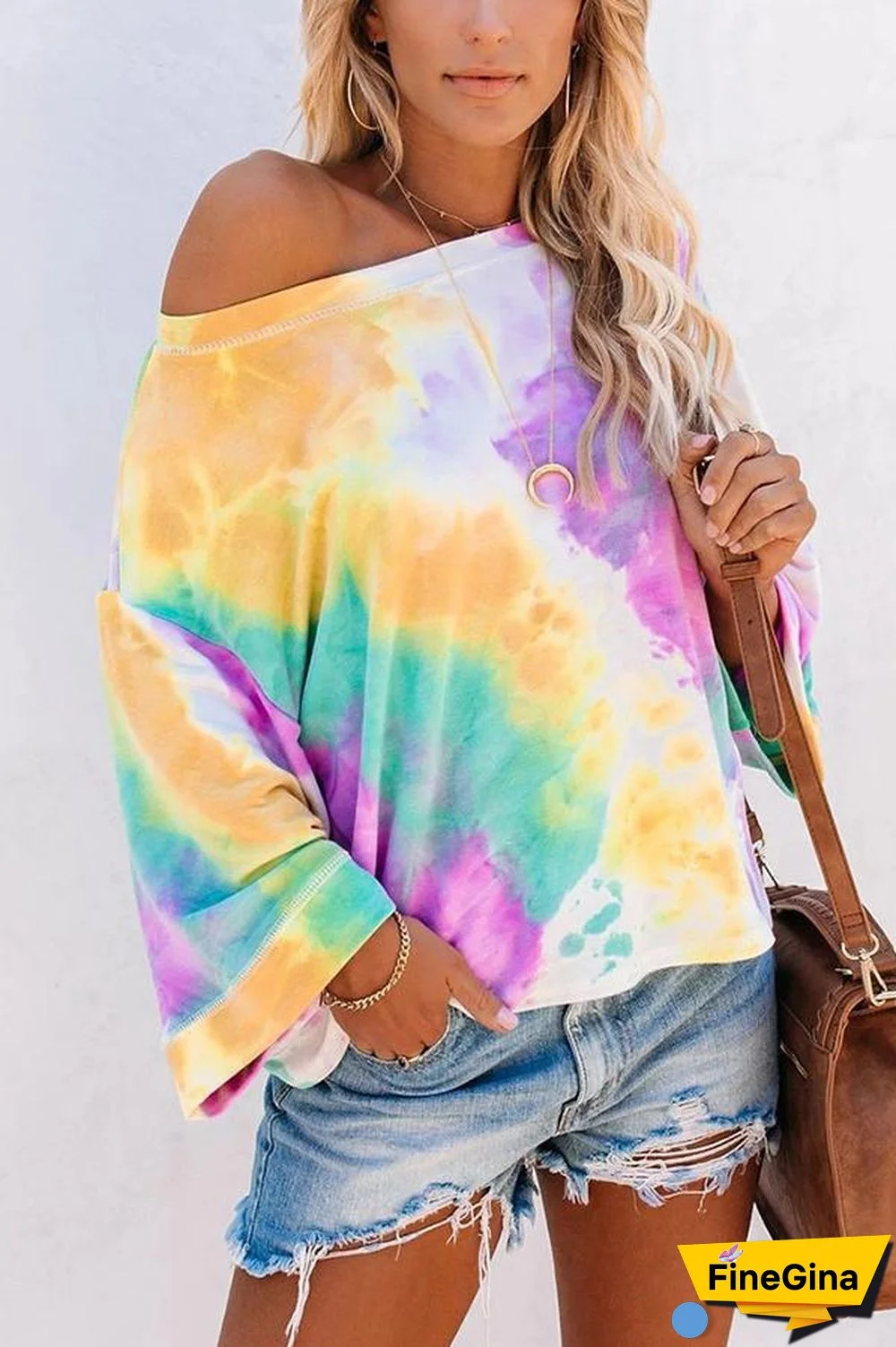 Harmony Tie Dye Bell Sleeve Knit Top P12258