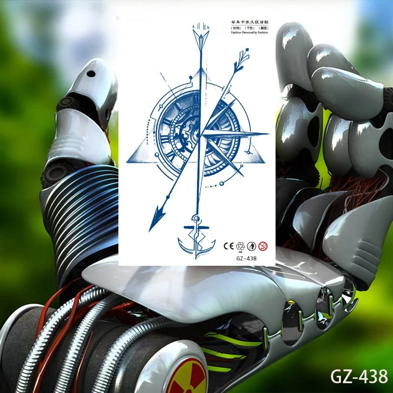 Temporary Waterproof Tattoo Stickers Ancient Chinese God of War Totem Thinker Juice Ink Men Women Girl Chest Arm Body Fake Tatoo