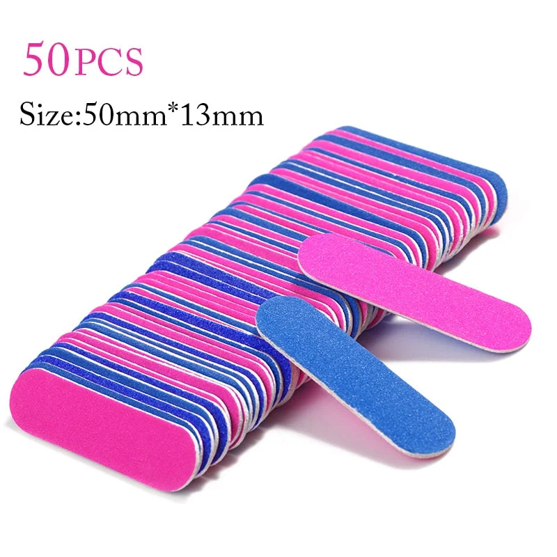 50/100pcs Mini Double Sided Nail File Sandpaper Disposable Nail Equipment Accessories Buffer Files Manicure Nail Art Tools-Nail Inspo
