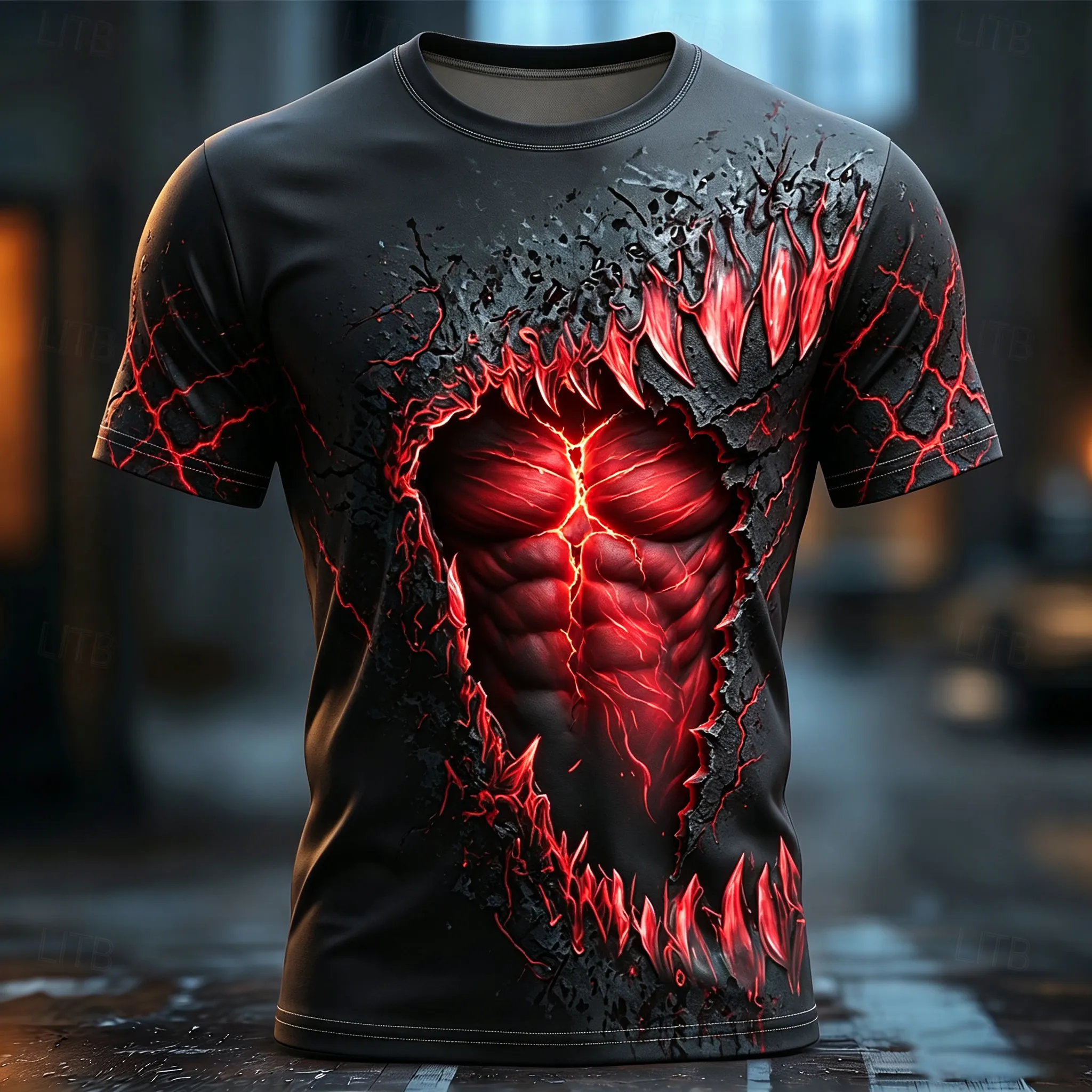 Men's Vintage Halloween Print Crew Neck Short Sleeve T-shirt artswardrobe