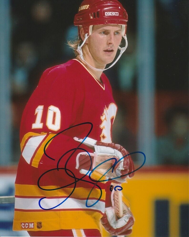 VINTAGE GARY ROBERTS SIGNED CALGARY FLAMES 8x10 Photo Poster painting #3 Autograph