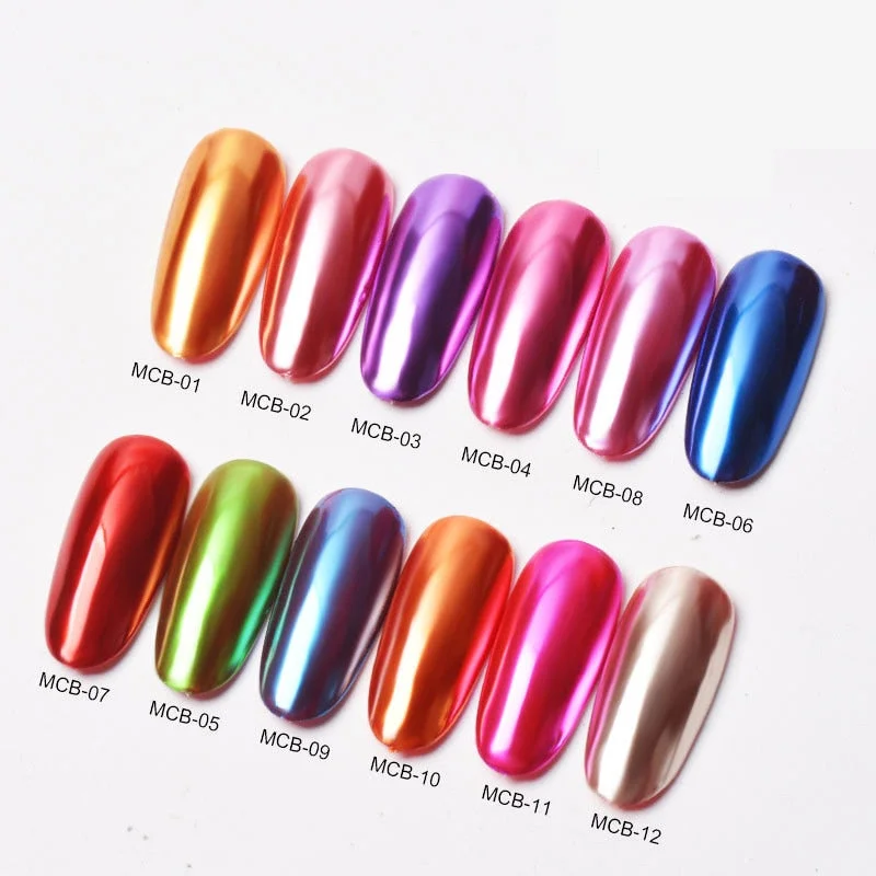 1 Box  Super Bright Colorful Nail Titanium Powder Fairy Mirror Pink Flour Electroplate Magic Mirror Powder Nail Glitter Nail Art-Nail Inspo