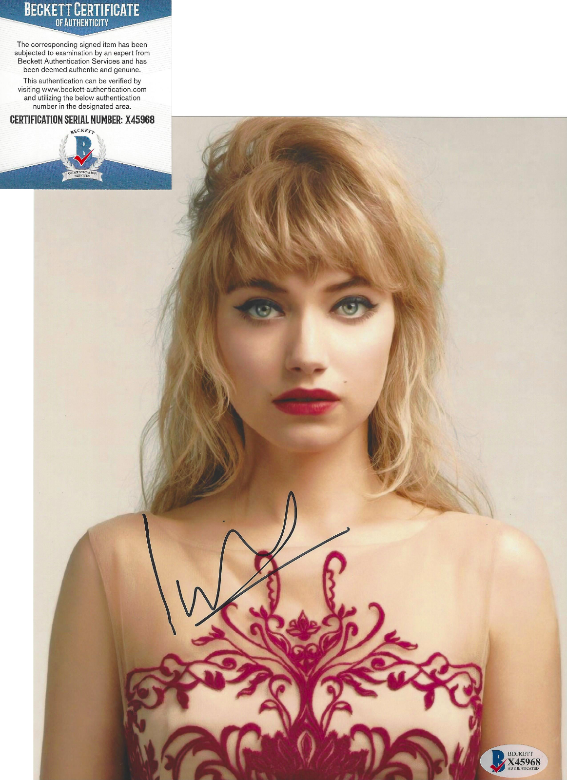 IMOGEN POOTS SIGNED VIVARIUM 8x10 MOVIE Photo Poster painting SEXY ACTRESS BECKETT COA BAS