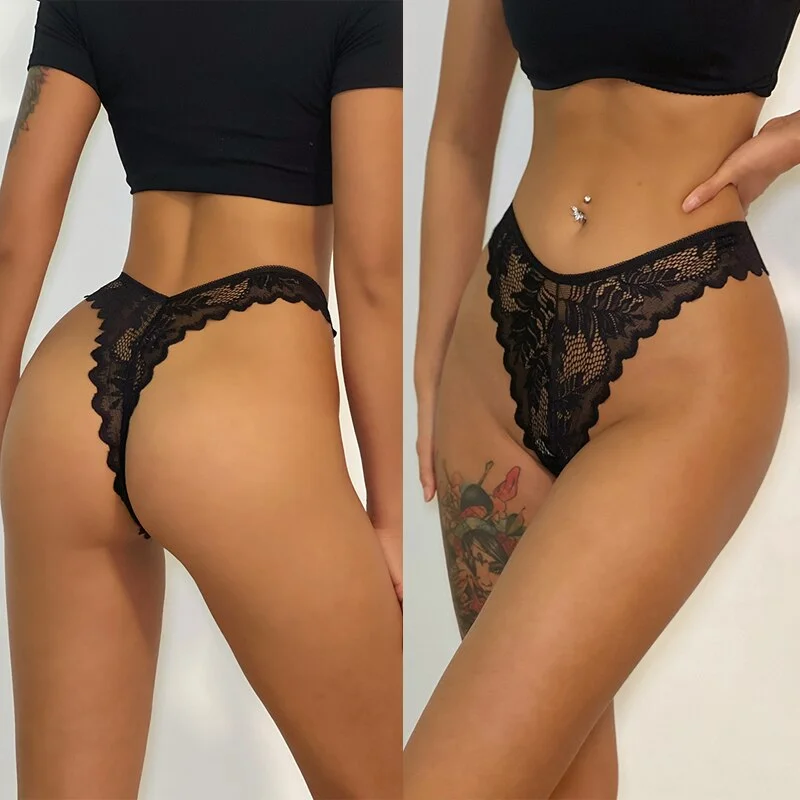 Billionm Lace Panties Women's Underwear Floral Women Panties Perspective Lingerie Brazilian Briefs V Waist Female Underpants