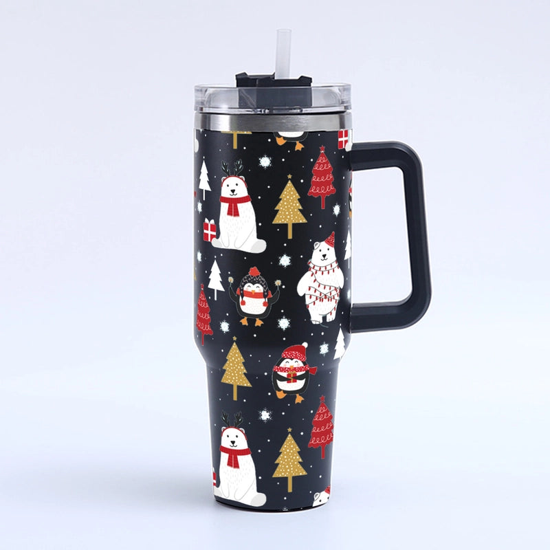 Christmas Cute Santa Claus Snowman Elk 201 Stainless Steel 304 Stainless Steel Thermos Cup 1 Piece