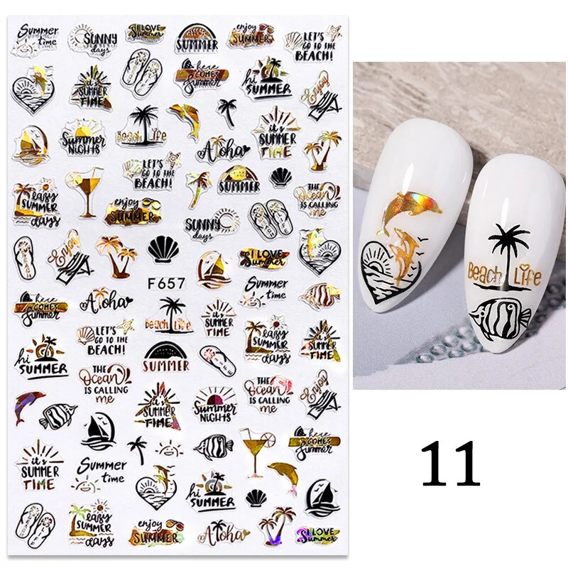 3D White Lace Flowers Translucent Nails Stickers Leaf Ballet Geometry Butterfly Gradient Abstract Nail Art Design Slider Decor