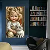 Girl Cat-11CT Stamped Cross Stitch 40*65cm (Big Size)
