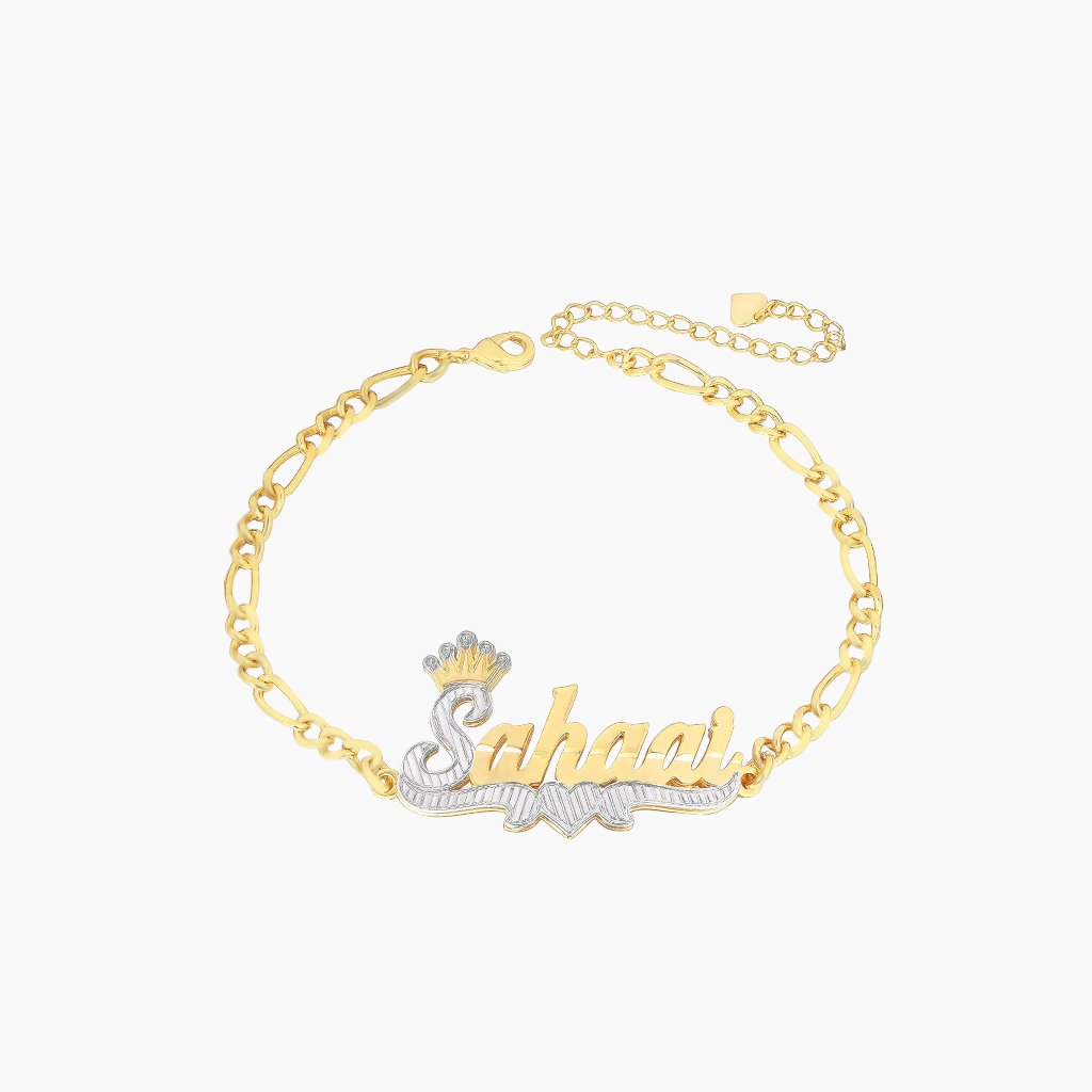 Crown Heart-Shaped Custom Bracelet 