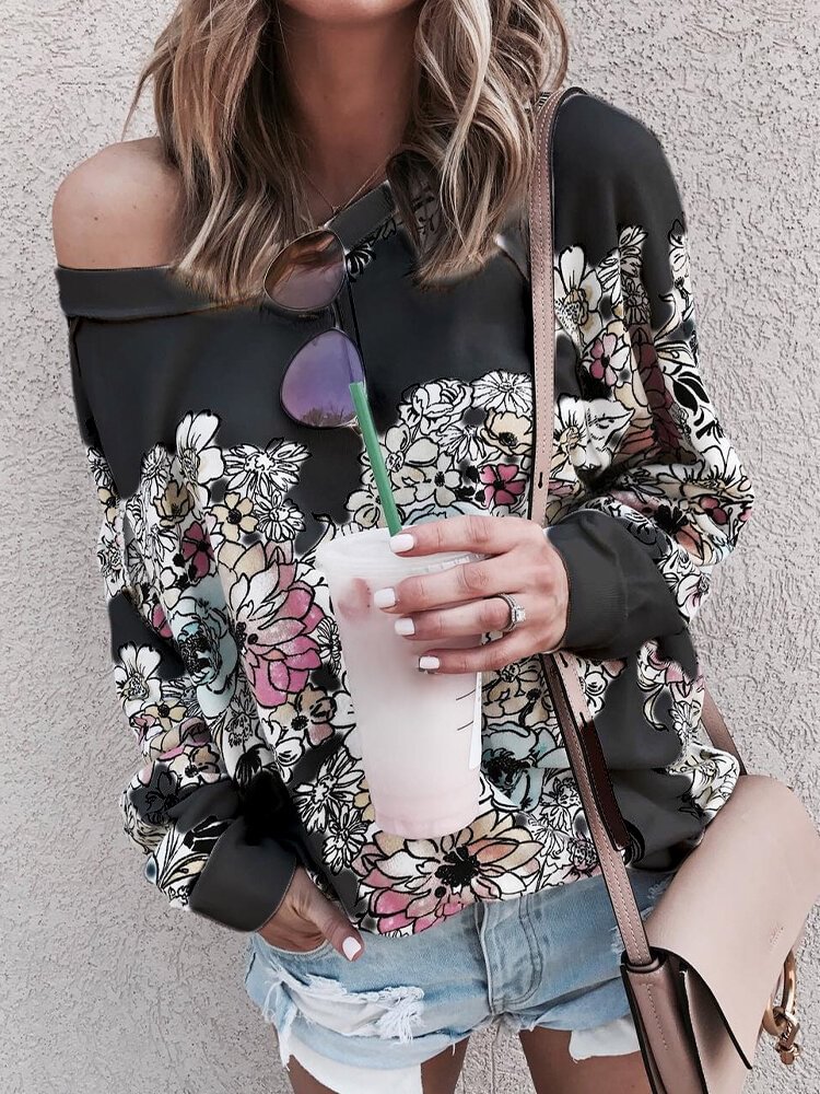 Floral Print Long SLeeve Casual Blouse For Women P1747355