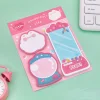8 PACKS Cute Cartoon 3in1 Post-it Notes 60Pages Portable Notebooks School Student Kids Stationery Gift
