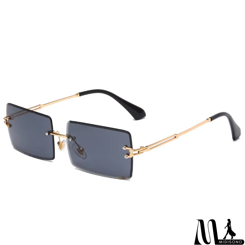 MidiSono - Women Rimless Metal Square Sunglasses