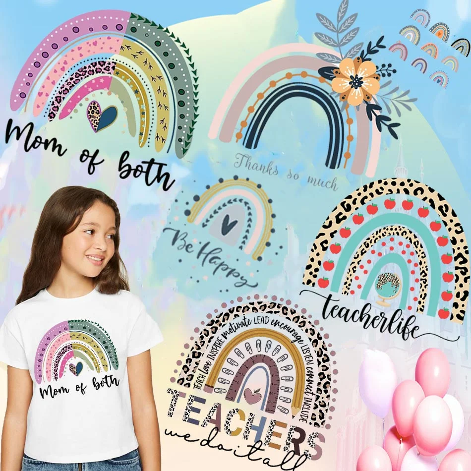 Beautiful Teachers Stickers DIY Washable Iron On Transfer For Clothing Unique Design Thermoadhesivos Patches On Clothes Applique
