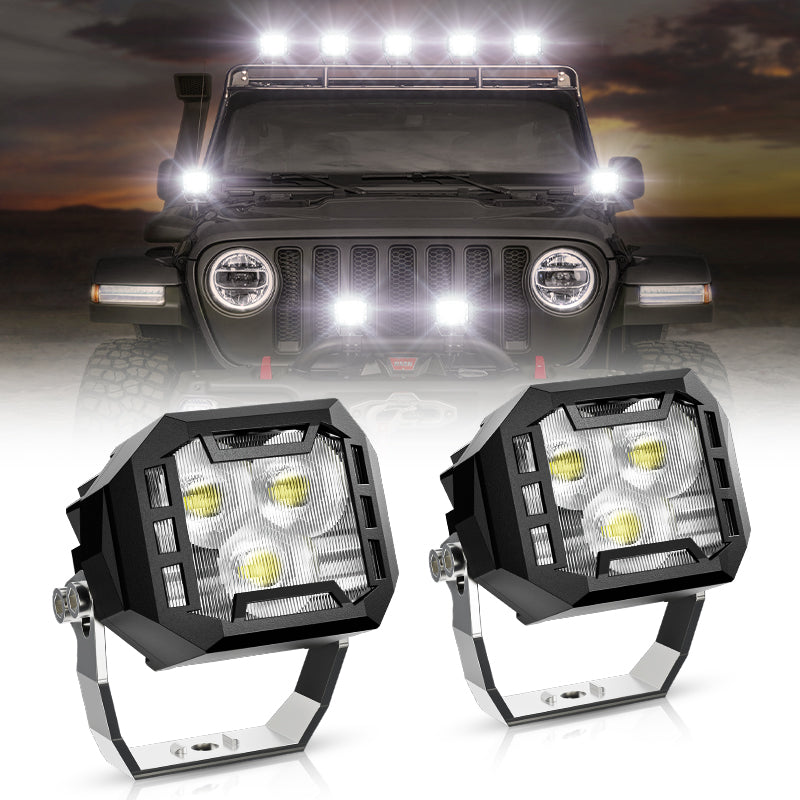 3 Inch 30W LED Work Lights with Bracket for Jeep | Horizon Series