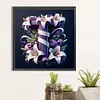 Diamond Painting-DIY Full Round Drill Lily Letter T(40x40cm)