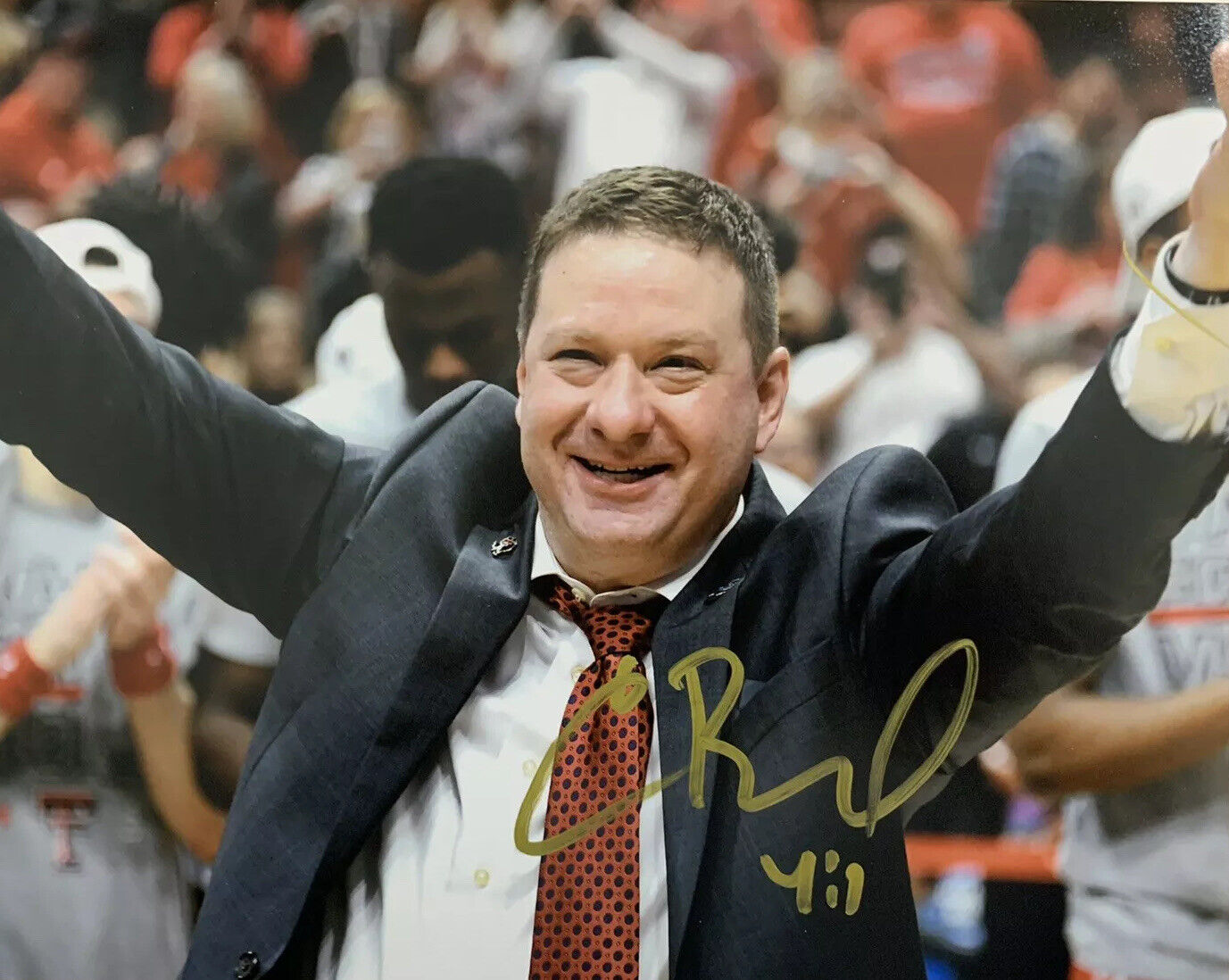 CHRIS BEARD HAND SIGNED 8x10 Photo Poster painting TEXAS TECH RED RAIDERS HEAD COACH AUTOGRAPHED