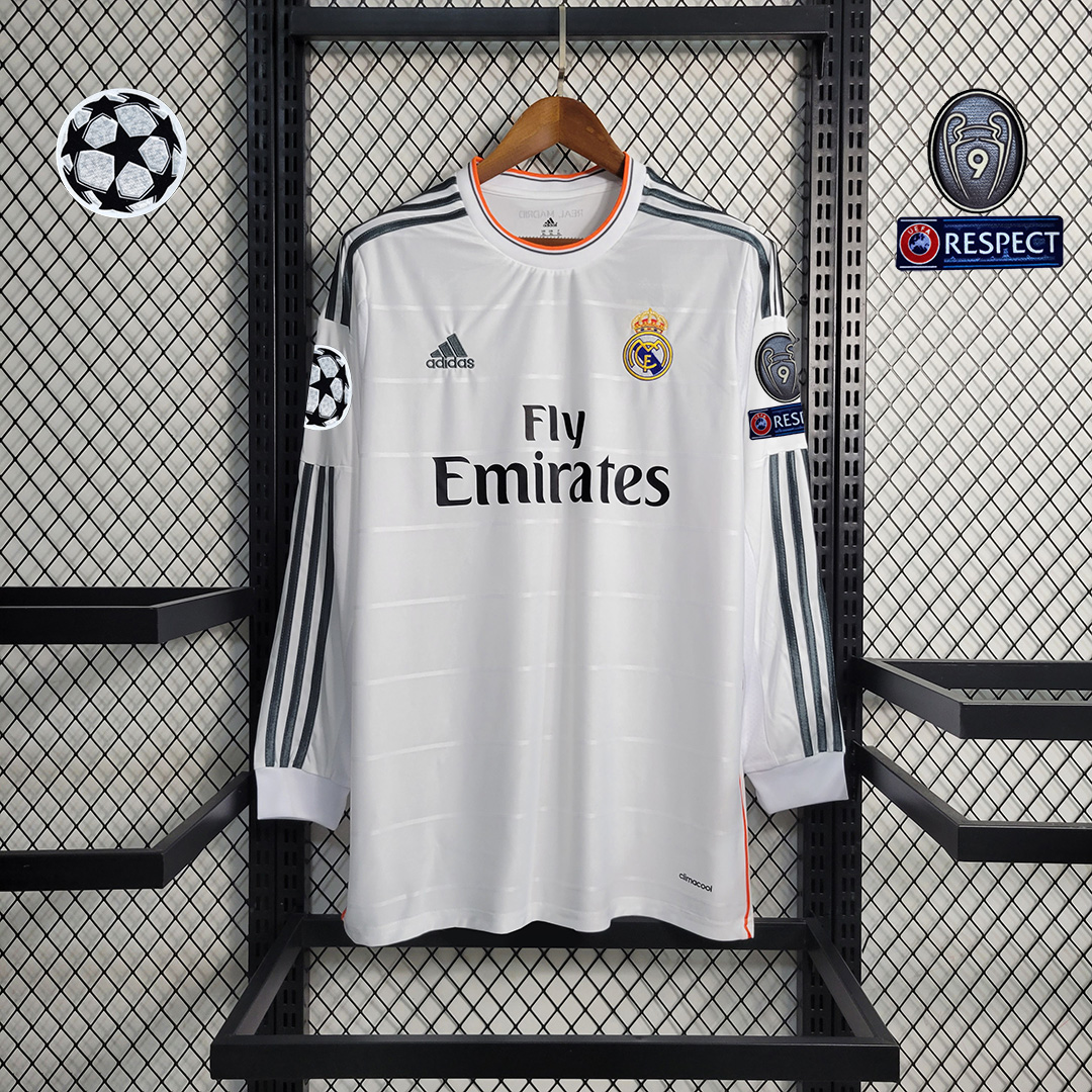 Retro Real Madrid 13-14 Home Stadium Long Sleeve Jersey