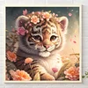 >SALE<5D DIY Full Round Drill Partial AB Diamond Painting Tiger Decor 45x45cm