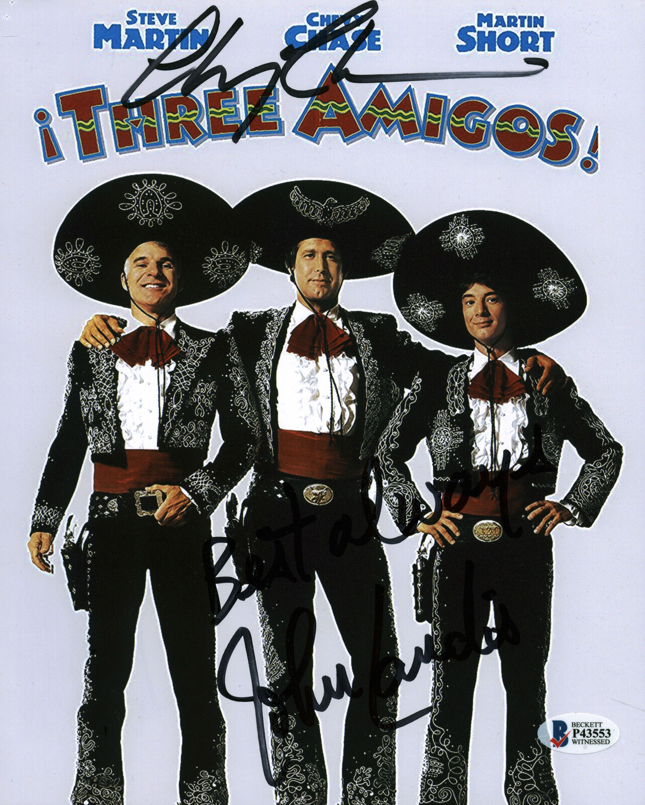 Chevy Chase & John Landis Three Amigos! Authentic Signed 8x10 Photo Poster painting BAS #P43553