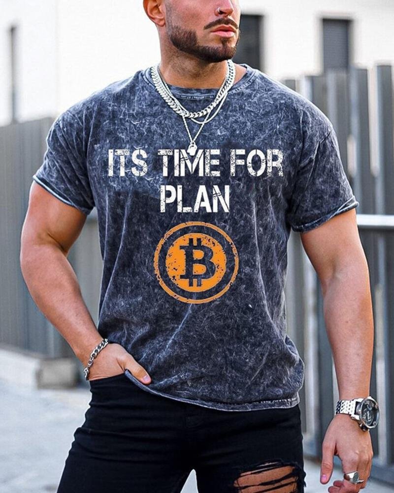 Slim-fit Short-sleeved Dark Letter Casual T-shirt
