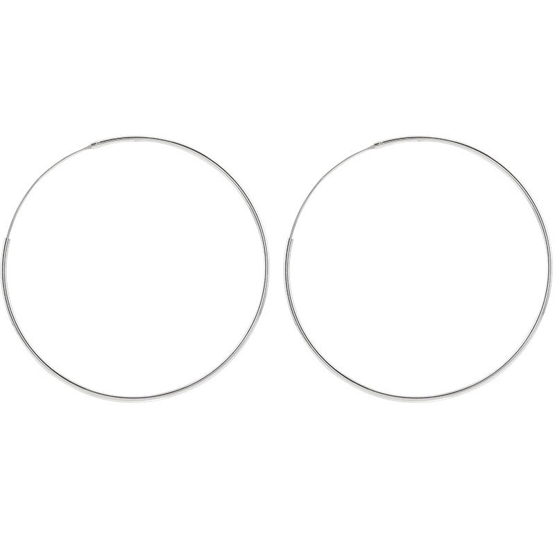 1 Pair 925 Sterling Silver Circle Earrings