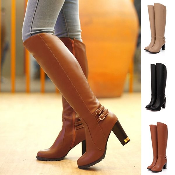 2017 Women Fashion Winter High Heel Boots Knee High Boots - Life is Beautiful for You - SheChoic