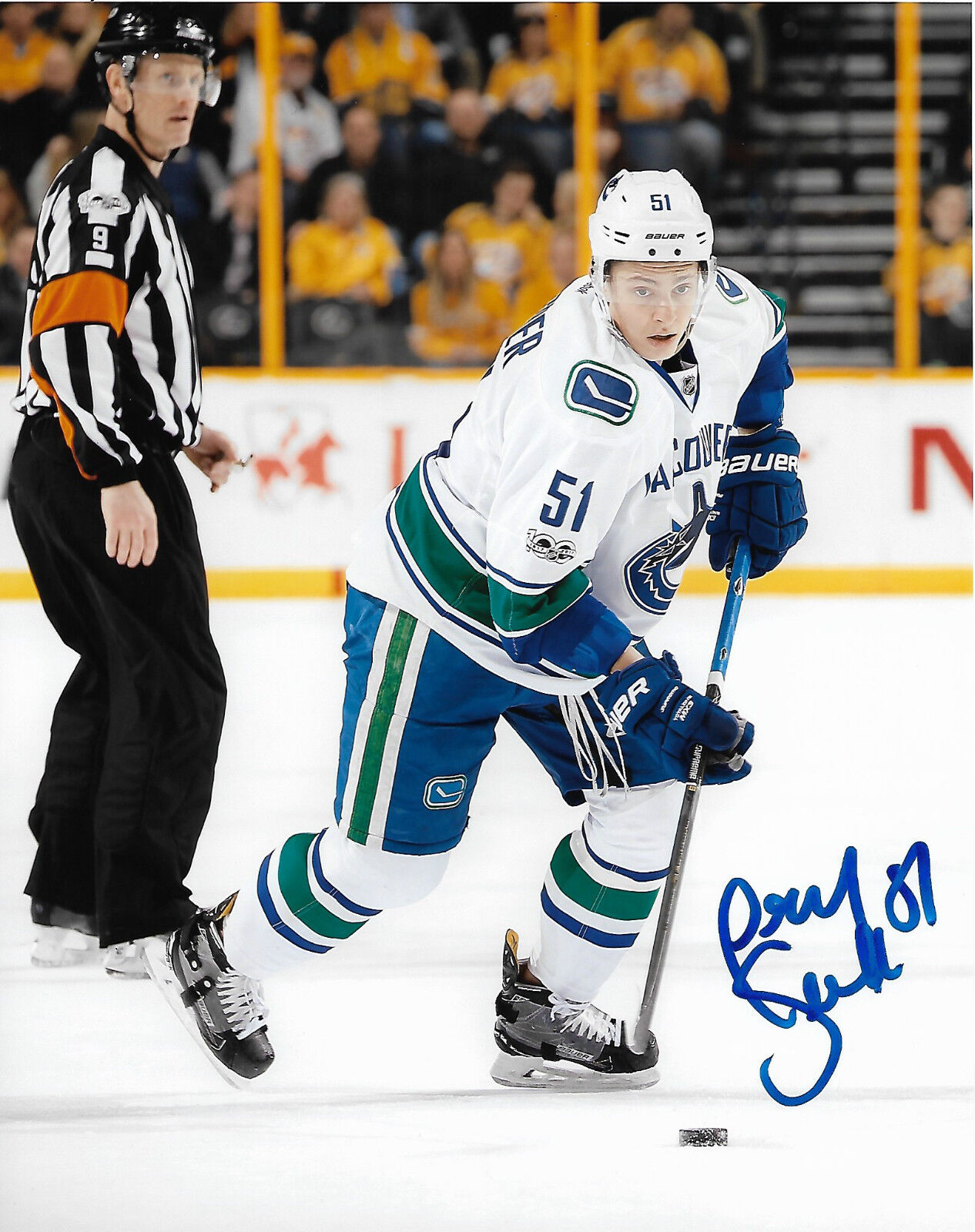 Vancouver Canucks Troy Stecher Signed Autographed 8x10 NHL Photo Poster painting COA Q