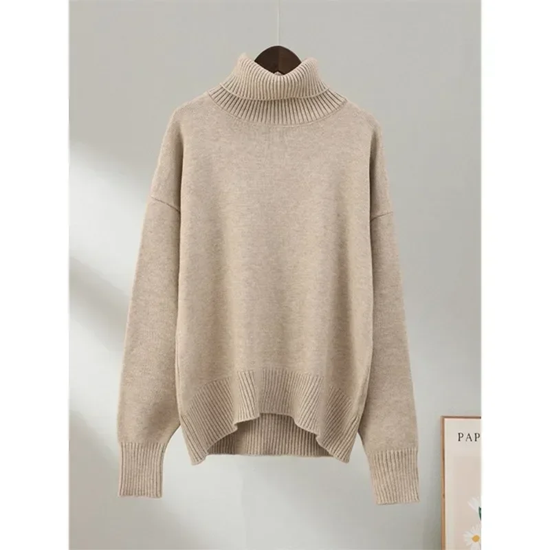 Churchf Knitted Sweater Autumn Winter Women's Oversize Long Sleeve Loose Pullover Tops Streetwear Soft Warm Elastic Sweaters-Outfit Ideas
