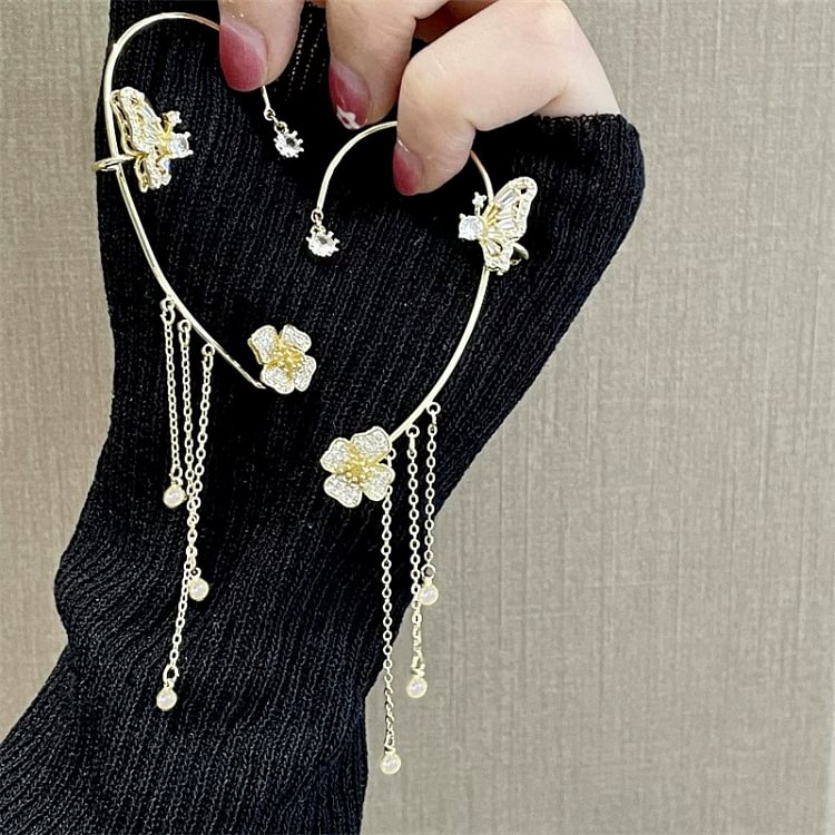 Butterfly Floral Ear Cuff