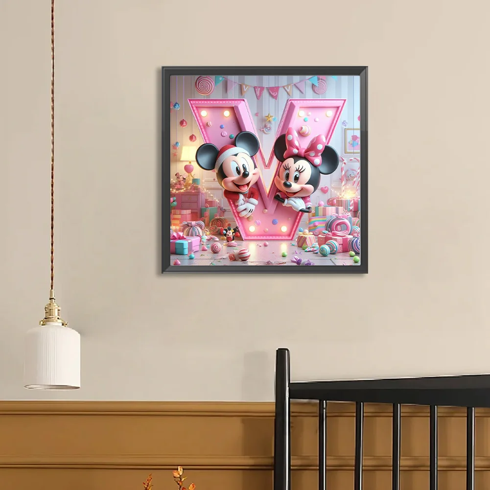 Full Round Diamond Painting 40*40cm - Disney Mickey Minnie Alphabet