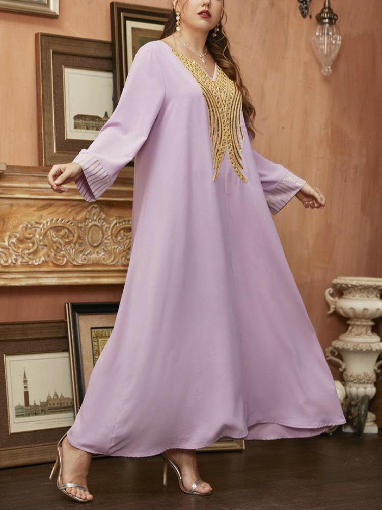 Elegant Pink Embroidered Kaftan Dress | Oxredo Shop Ramadan Sale