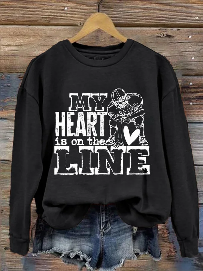 Women's My Heart Is On the Line Sweatshirt socialshop