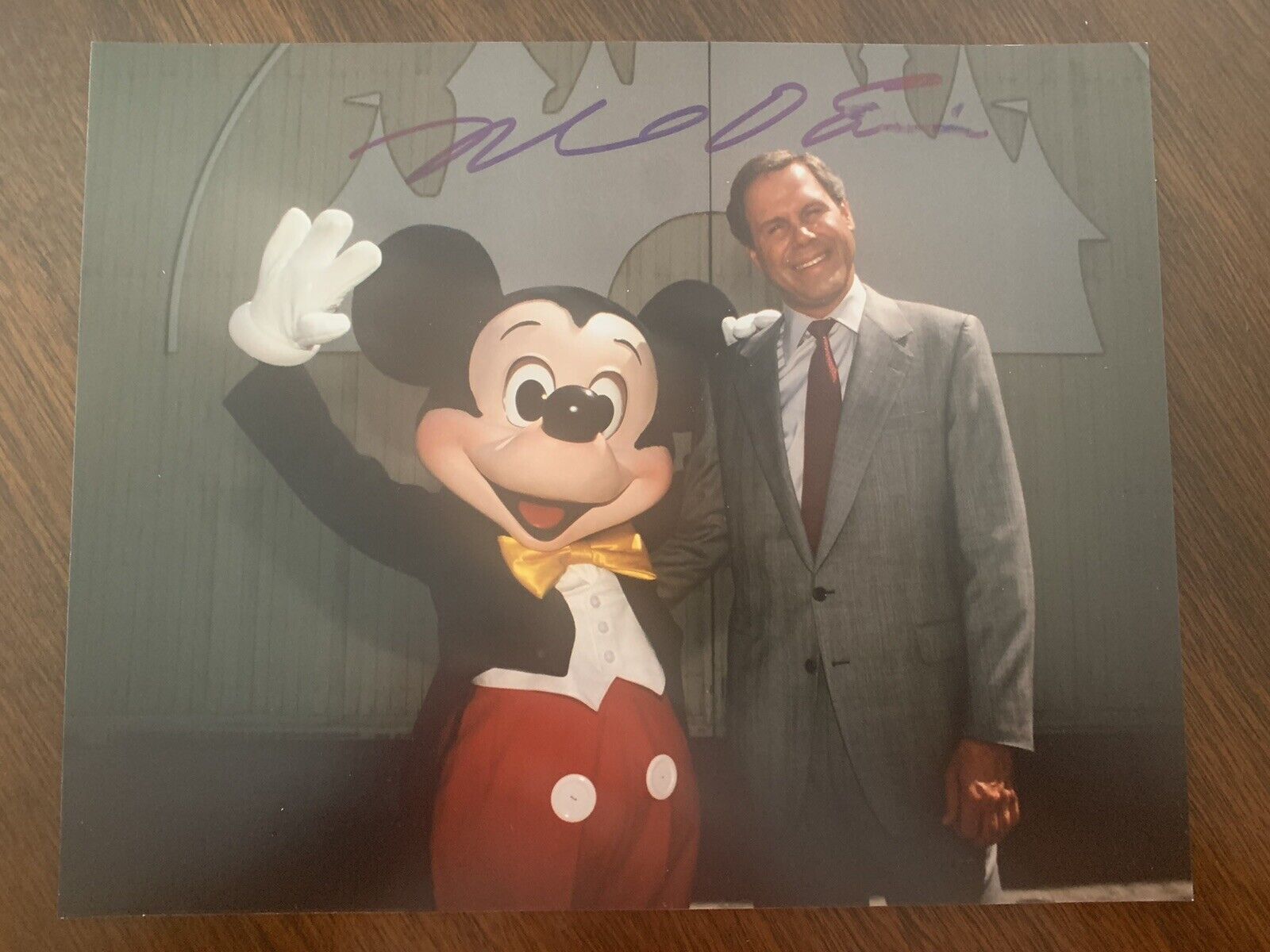 MICHAEL EISNER signed 8x10 Photo Poster painting w/MICKEY MOUSE Autographed DISNEY