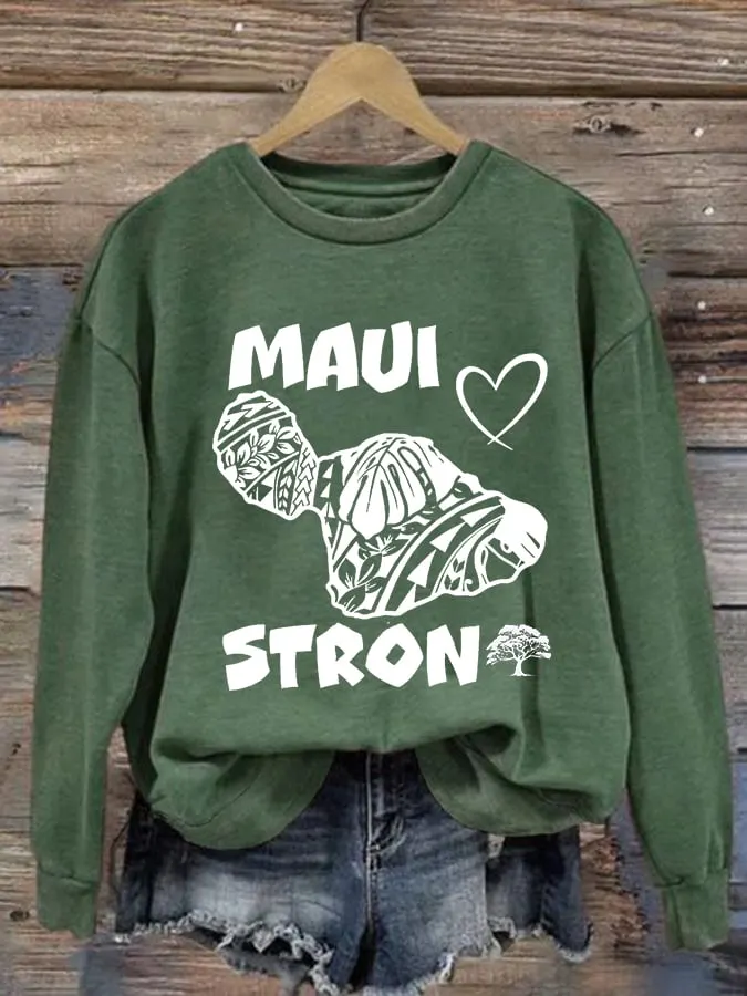 Women's Maui Strong Print Casual Sweatshirt