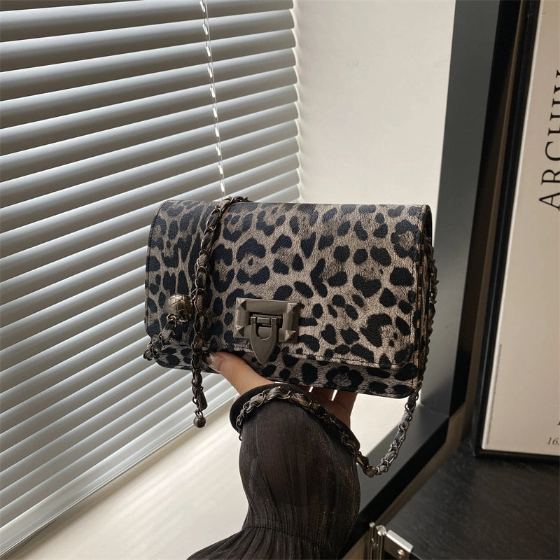 Fashion Women’s Bag New Leopard Print Underarm Bag Korean Fashion Trend Chain Shoulder Bag Messenger Bag