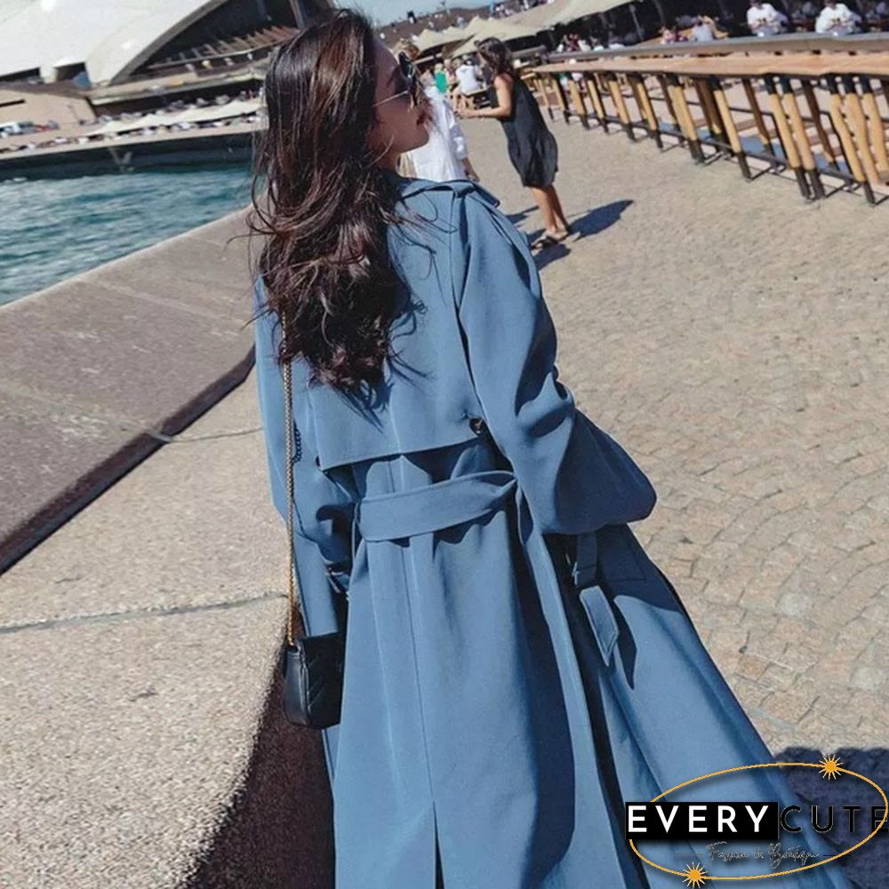 autumn Long Trench Coat Women Double Breasted Slim Trench Coat Female Outwear Fashion Windbreaker coat