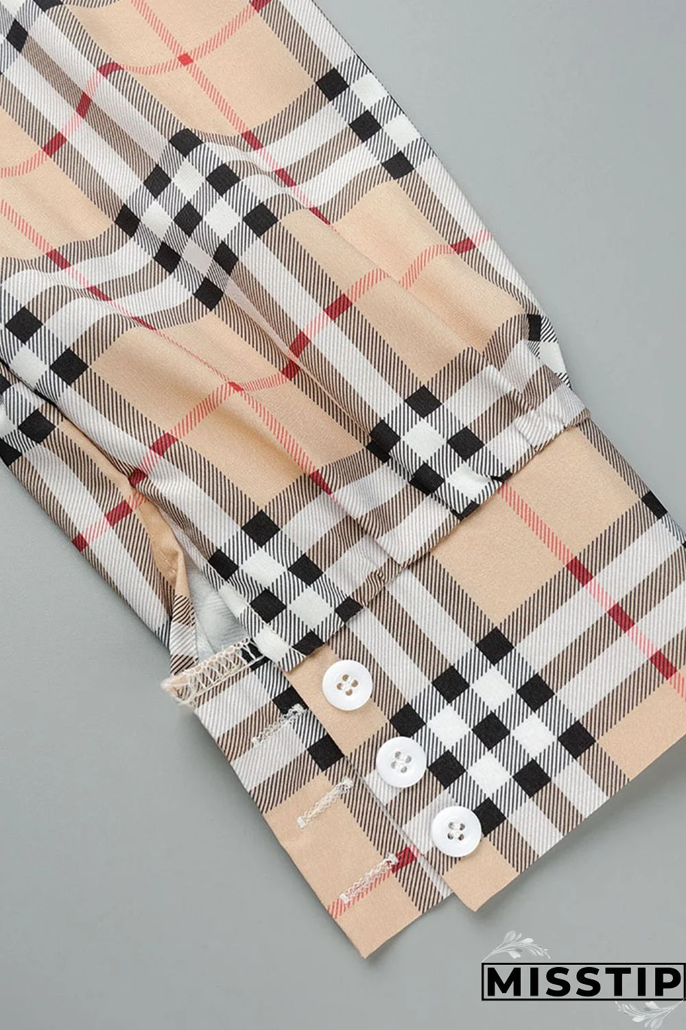 Brown Casual Print Patchwork Draw String Buckle Turndown Collar Shirt Dress Dresses