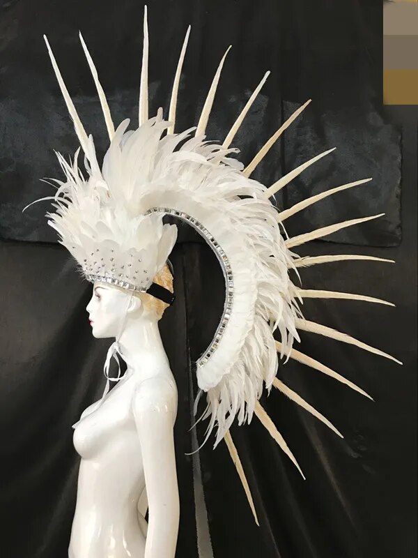 VCshoes Brazil Rio Spanish Cuba Santiago Havana Venice Dionysia Carnival Float Mask Dress Masque Ball Costume Samba Plumage Plume Headd