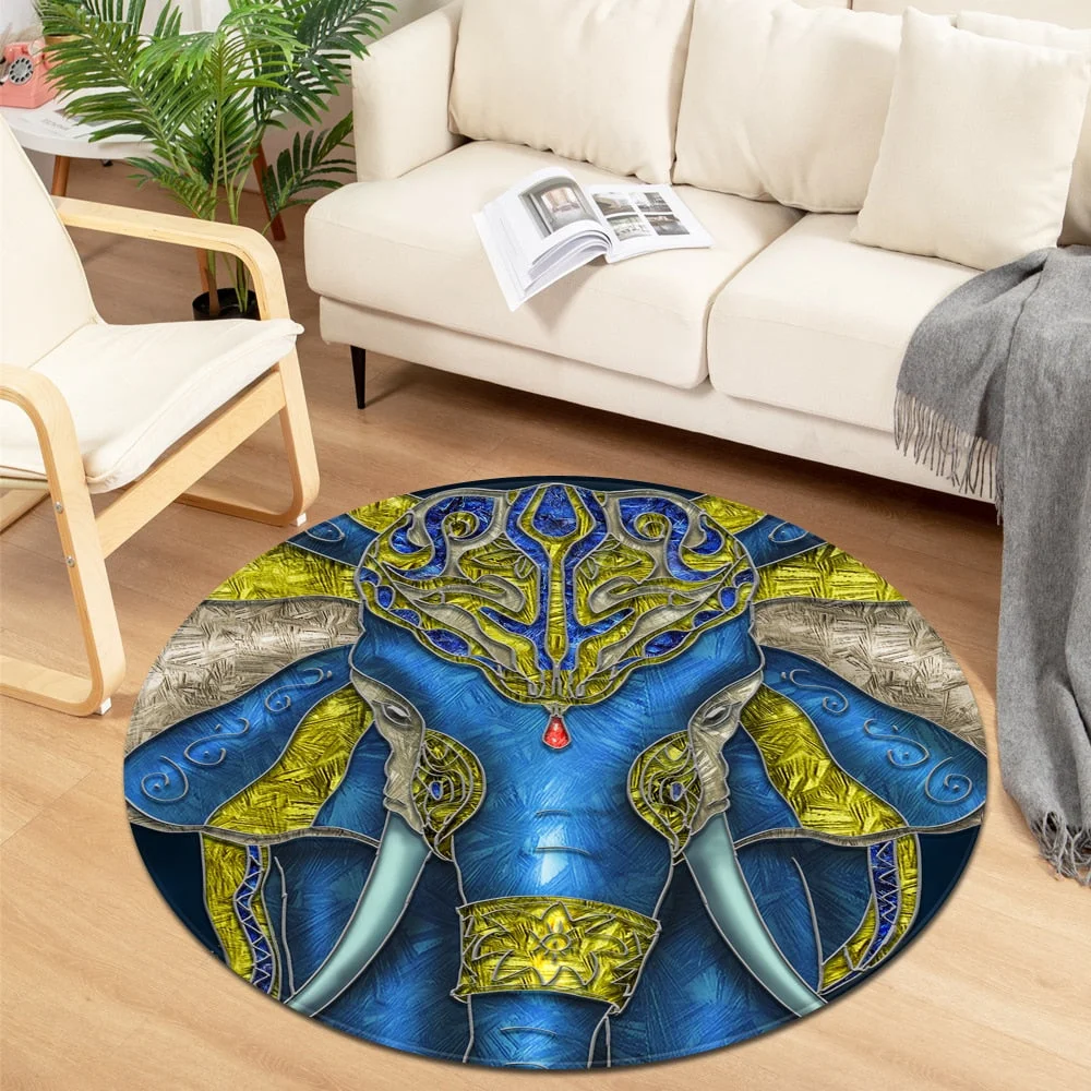 Modern Round Carpet Children Bedroom Bedside Mat Living Room Chair Large Carpet Home Kids Room Decorative Anti-Slip Floor Rugs