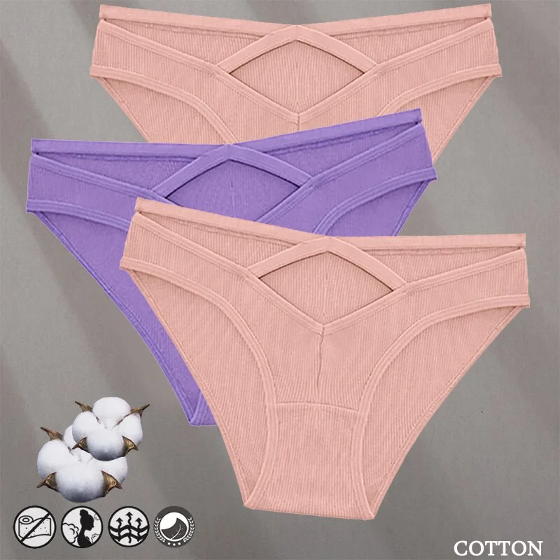 Billionm Women Sexy Cotton Underwear V-Waist Hollow Out Panties Briefs Solid Color Intimates Lingerie Female Comfortable Panty