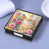 Diamond Painting PU Cats Flowers Note Box with 160 Sheets for Office Home