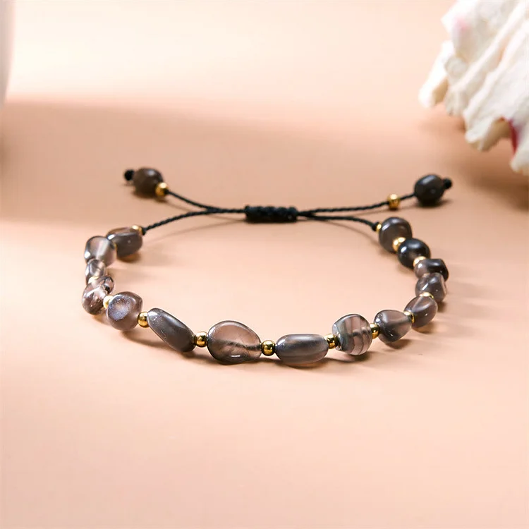 Olivenorma Natural Irregular Stone Beads Hand Woven Bracelet