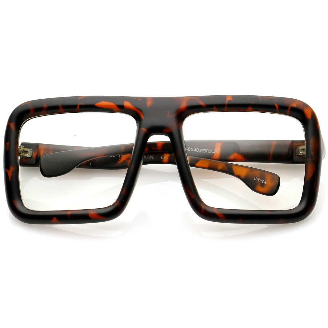 Oversize Bold Thick Frame Clear Lens Square Eyeglasses 58mm