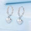 925 Sterling Silver Plait & Heart Ear Clips