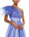 Glitter Ombre Ruffled One Shoulder Ballgown