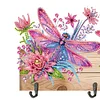 Wooden Dragonfly Flower Special Shape Diamond Painting Hanging Hooks for Decor